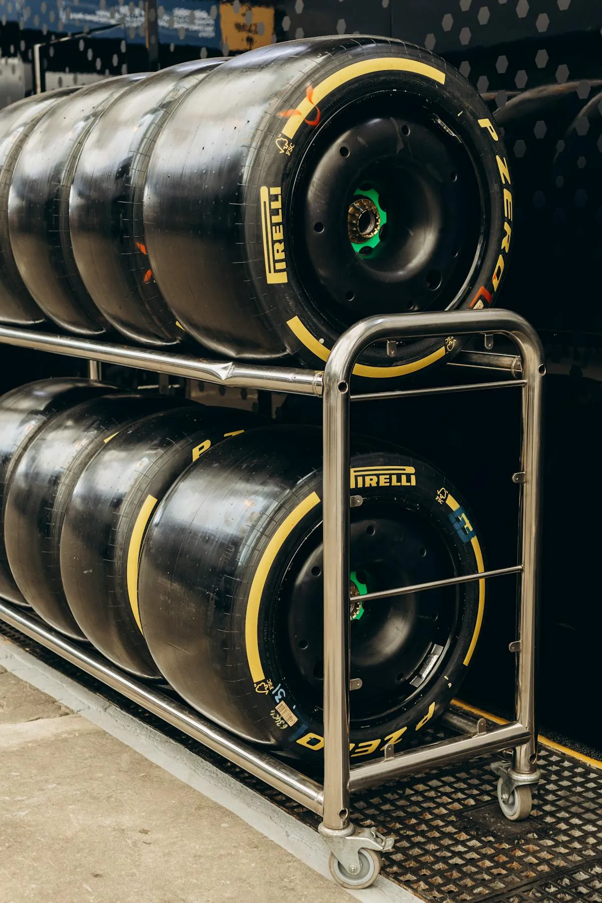 Tyre sidewall markings showing the tyre size and load and speed rating