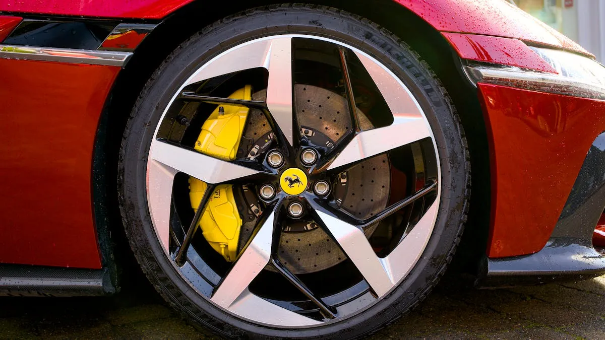 A TPMS sensor being replaced inside a tyre