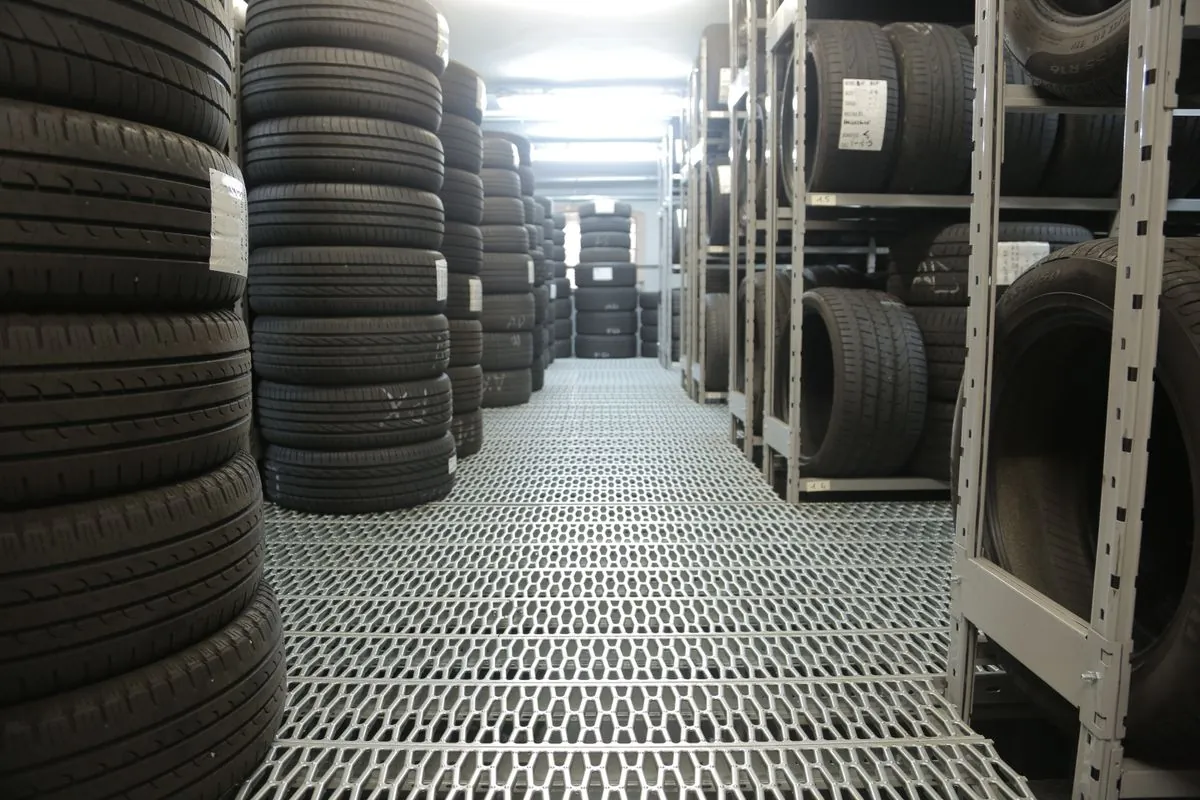 New tyres in a range of sizes and brands ready for fitting