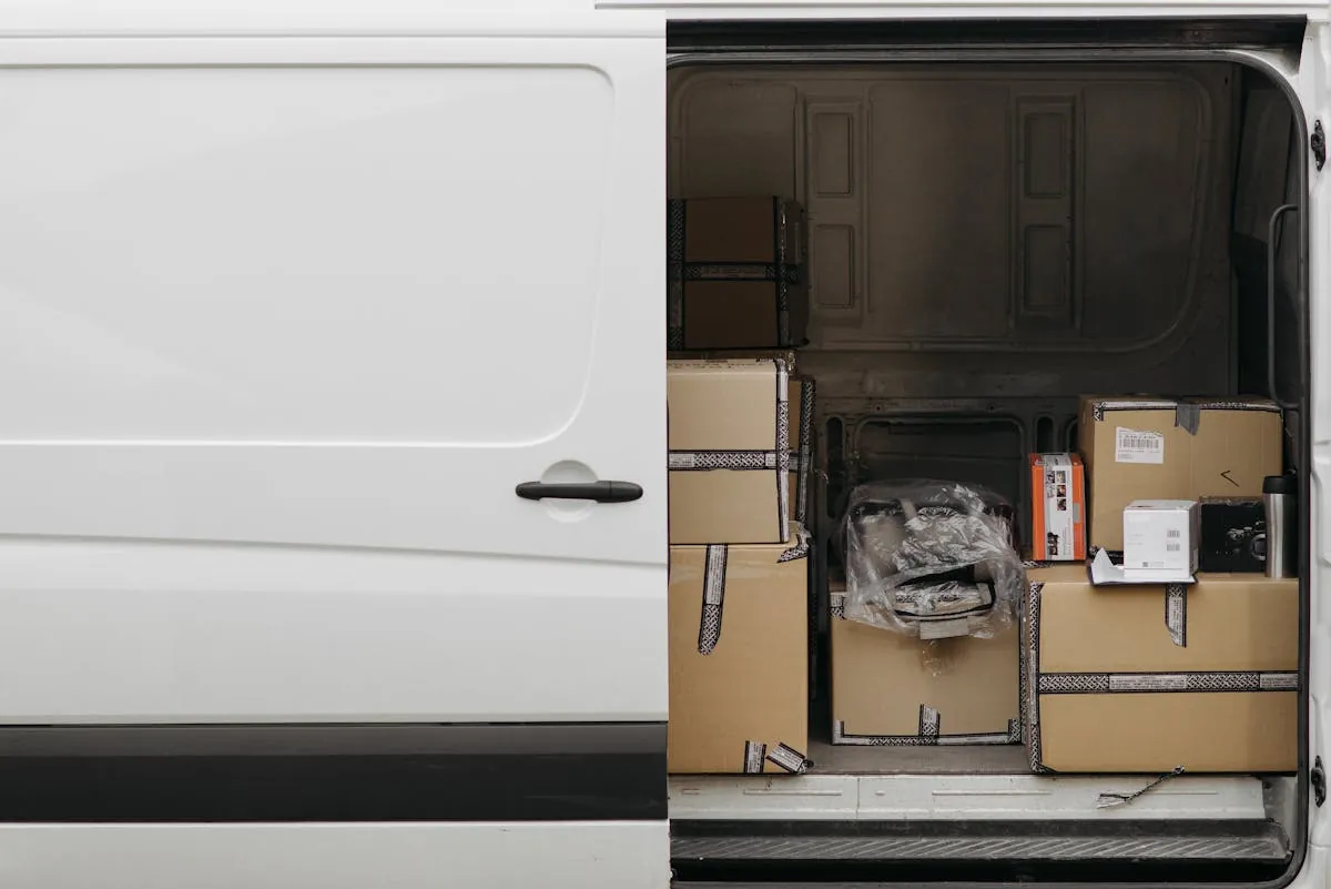 Equipment stored in the back of a vehicle