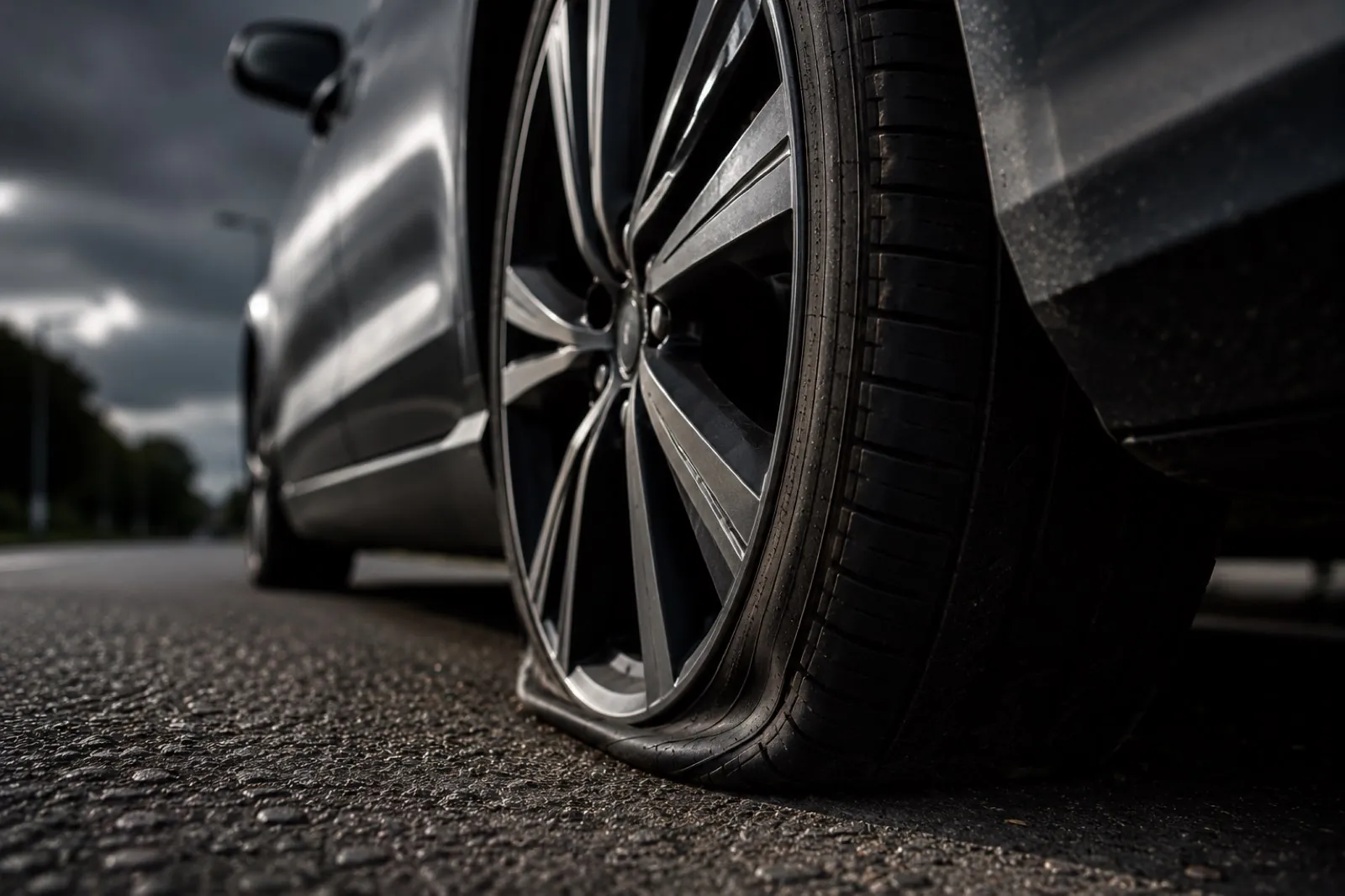 Flat tyre on an alloy wheel - 24 Hour Mobile Tyre Fitting in Redditch